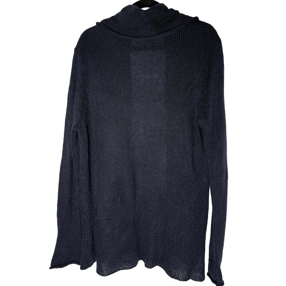Wooden Ships Women's Navy Open Front Cardigan Sweater Acrylic Mohair Wool Blend - Picture 4 of 8